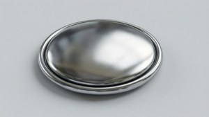Metallic Silver 3D Button