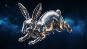 Metallic Space Bunny