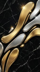 Metallic Splat on Marble