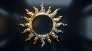 Metallic Sun Outline