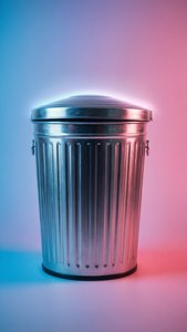 Metallic Trash Bin Glow