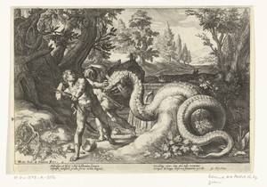 Metgezellen van Cadmus door een draak verslonden