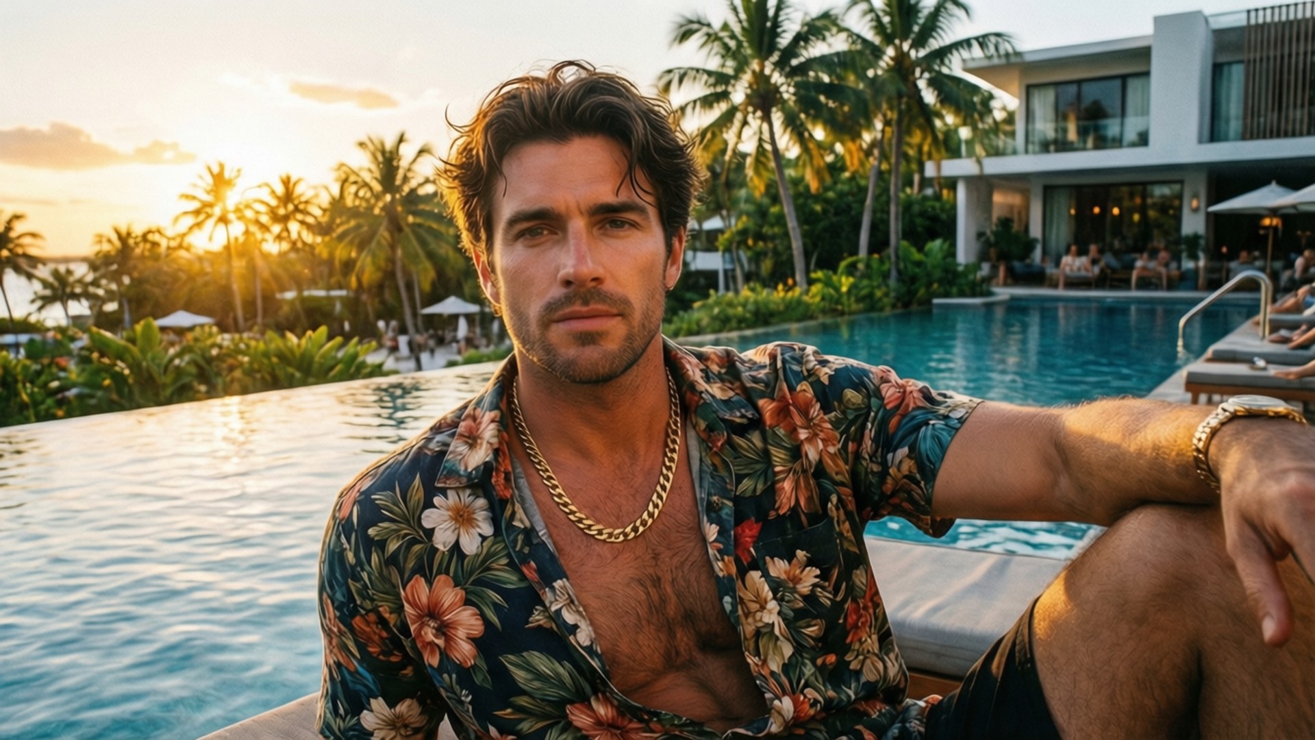 Miami Pool Club Lounging by Wallpapers.art Studio