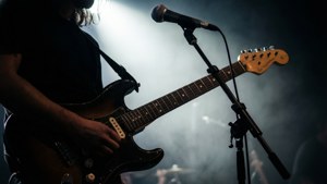 Microphone and Guitar Silhouette