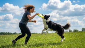Midday Fetch in Meadow