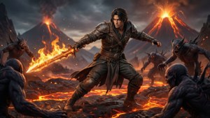 Miguel Flaming Sword Volcano