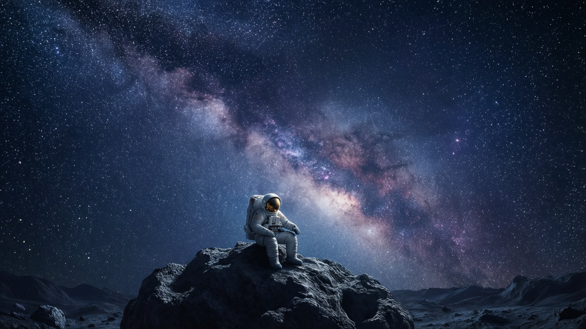 Milky Way Over Asteroid by Wallpapers.art Studio
