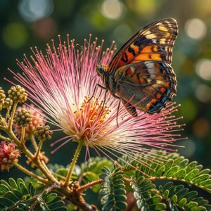Mimosa and Butterfly