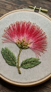 Mimosa Embroidery Art