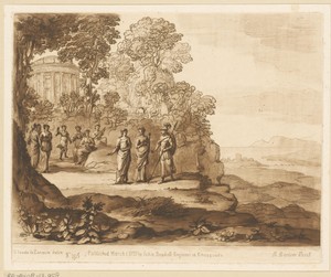 Minerva brengt een bezoek aan de muzen op de berg Helicon