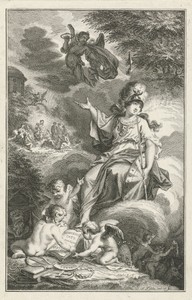 Minerva en Apollo met zijn Muzen