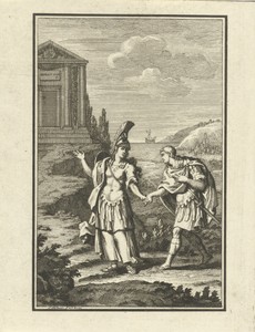 Minerva en Telemachus voor een tempel