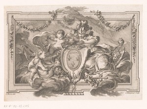 Minerva kroont het wapenschild van de hertog van Orléans