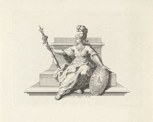 Minerva met pedelstaf en wapenschild van de Universiteit Utrecht