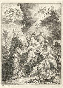 Minerva met portret van onbekende man