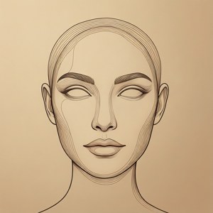 Minimal Line Art Face