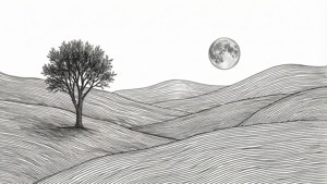 Minimal Line Art Hills