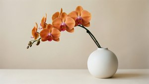 Minimal Orange Orchid