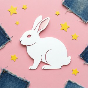 Minimal Pastel Bunny