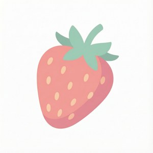 Minimal Pastel Strawberry