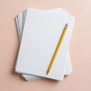 Minimal Pencil Paper Flatlay