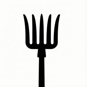 Minimal Pitchfork Silhouette