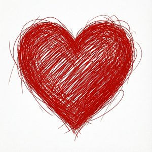 Minimal Red Scribble Heart