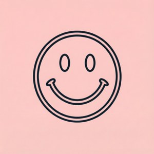 Minimal Smiley Line Art
