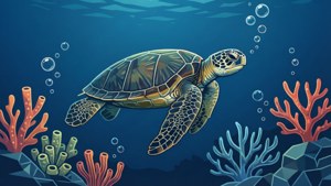 Minimal Vector Sea Turtle