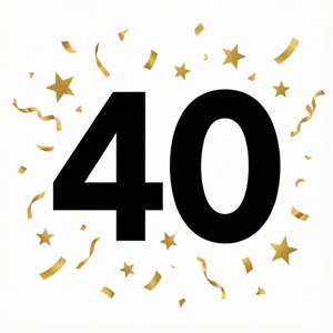 Minimalist 40 Confetti