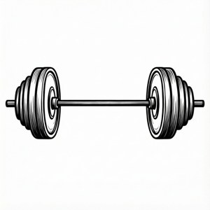 Minimalist Barbell Line Art