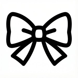 Minimalist Black Bow Outline