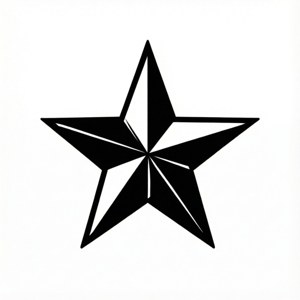 Minimalist Black White Star