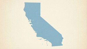 Minimalist Blue California Map