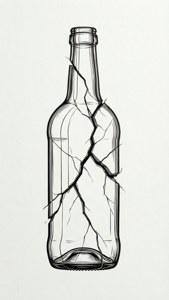 Minimalist Broken Bottle