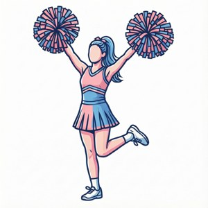 Minimalist Cheer Line Art