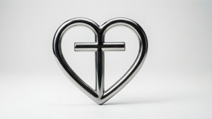 Minimalist Chrome Heart Icon