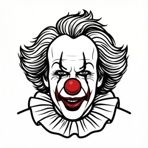 Minimalist Clown Line Art