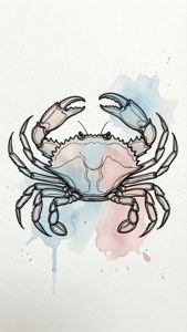 Minimalist Crab Line Art