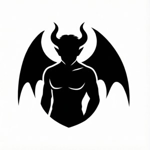 Minimalist Demon Silhouette