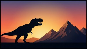 Minimalist Dino Sunset