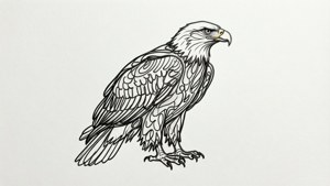 Minimalist Eagle Line Art