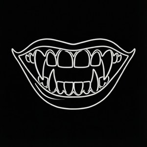 Minimalist Fangs Line Art