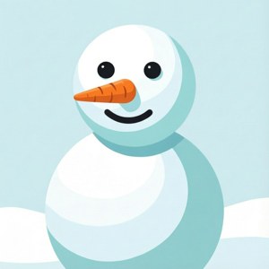 Minimalist Flat Snowman