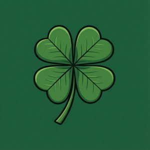 Minimalist Four-Leaf Clover