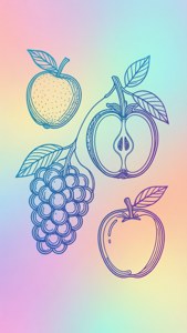 Minimalist Fruit Lines