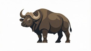 Minimalist Gaur Vector