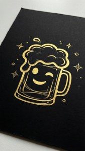 Minimalist Gold Beer Emoji