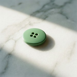Minimalist Green Button Flat Lay