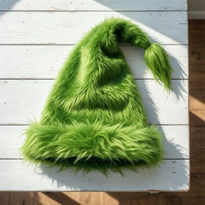 Minimalist Grinch Hat Flat Lay